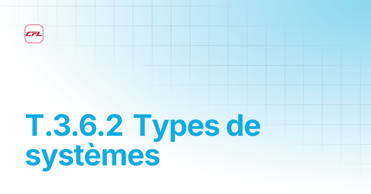 T.3.6.2 Types de systèmes | CFL